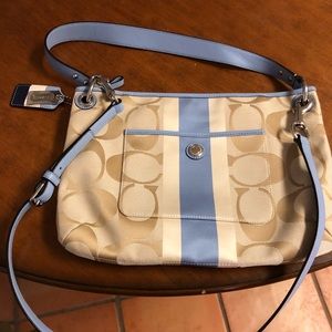 COACH Hampton Signature Stripe Hippie Convertible